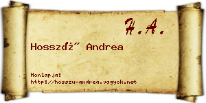 Hosszú Andrea névjegykártya